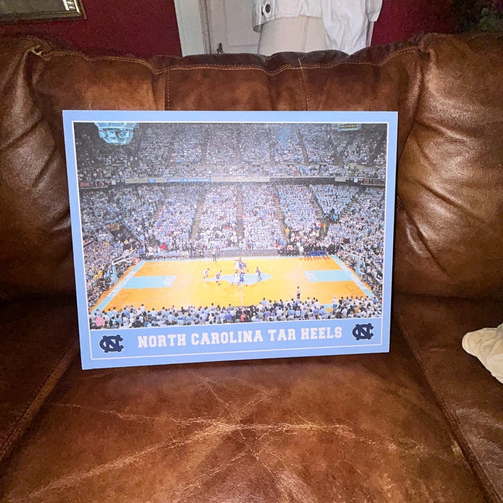 North Carolina Tar Heels Basketball Canvas Wall Art 18” x 14”